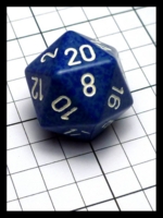 Dice : Dice - 20D - Chessex Blue and Dark Blue Speckle with White Numerals - POD Aug 2015